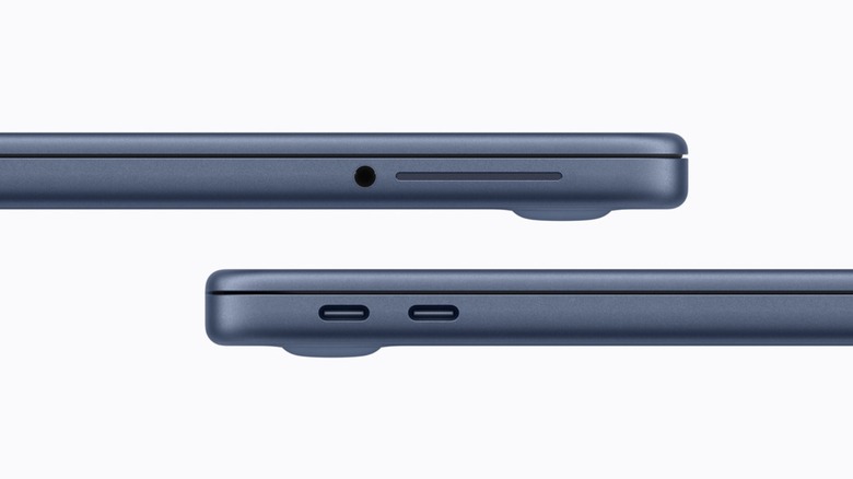 The MacBook Neo includes two USB-C ports, a headphone jack, and side-beam speakers