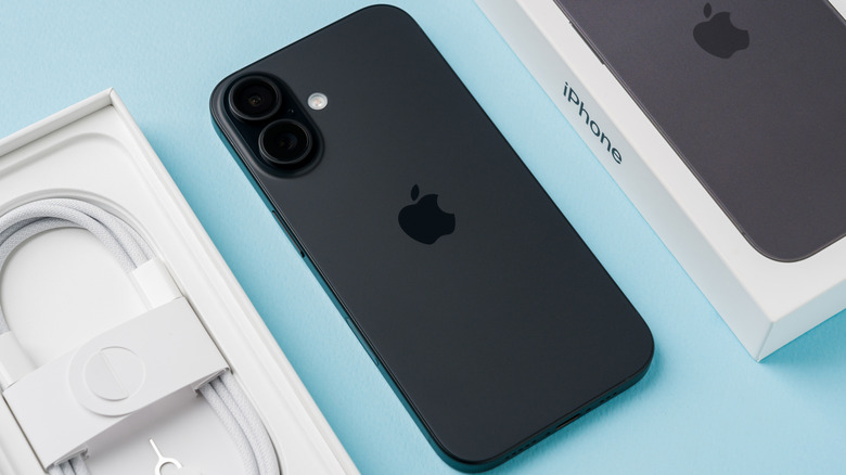 iPhone 16 on a table.