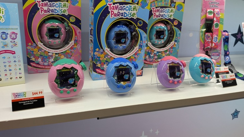 Tamagotchi Paradise devices on display at New York Toy Fair 2026