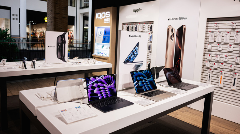 Apple gadgets on sale at a store