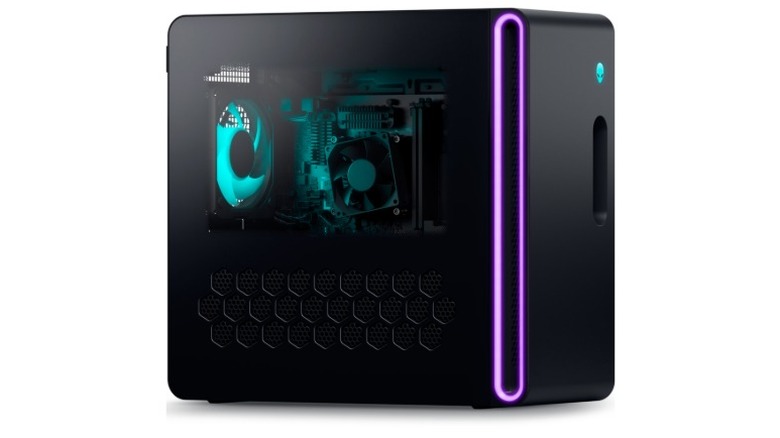A product render of the Alienware Aurora Gaming Desktop ACT1250 gaming PC.