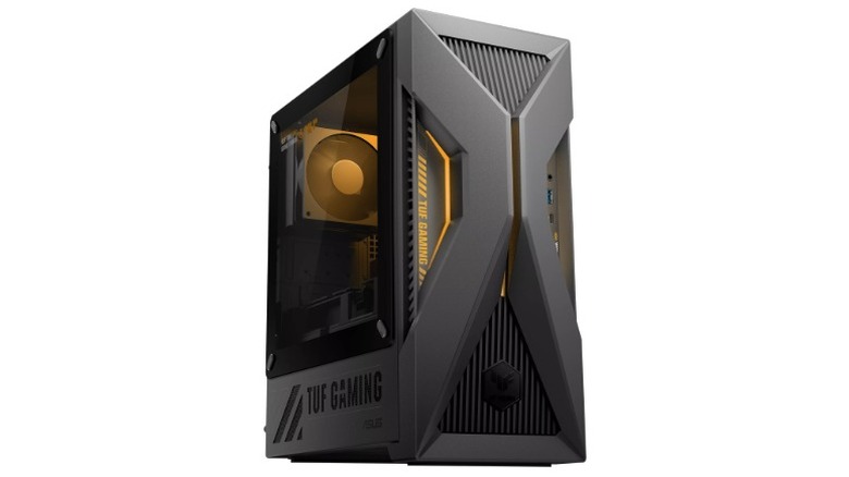 A product render of the ASUS TUF Gaming T500 Gaming PC.