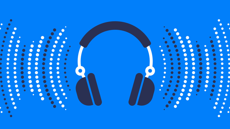 A graphic depicting wireless headphones