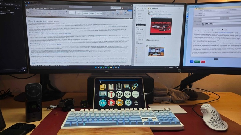 The author's workspace on his ultrawide monitor