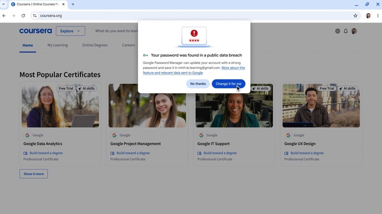 Gemini in Chrome can change compromise passwords on supported websites.