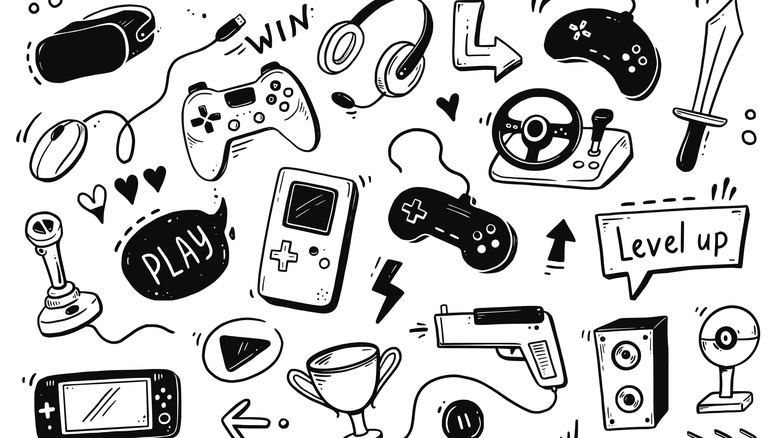 Bunch of controllers and gaming accessories