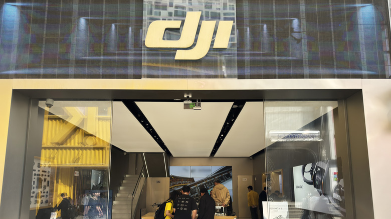 A DJI store with customers