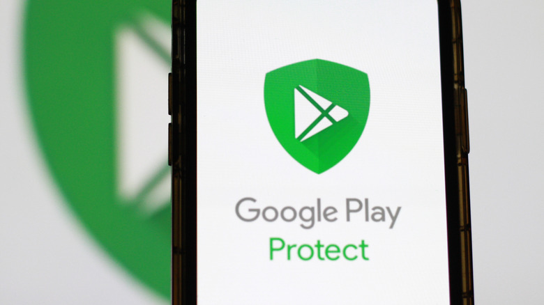 Google Play Protect logo on mobile