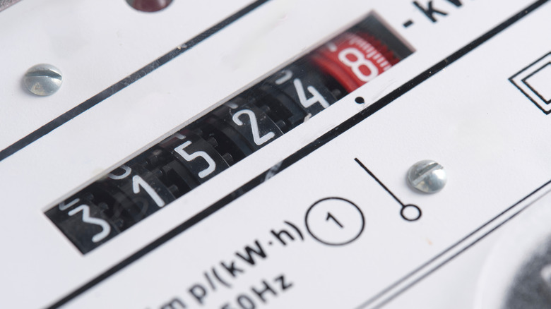 Close up view of energy meter