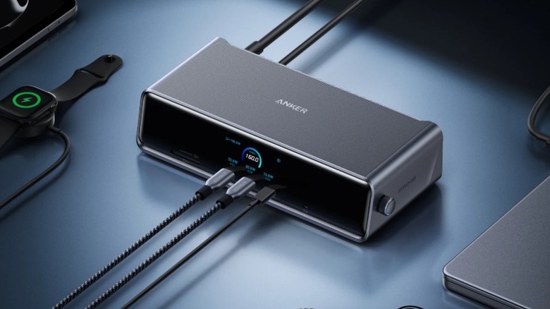 The Anker Prime DL7400 docking station powering multiple gadgets at once.