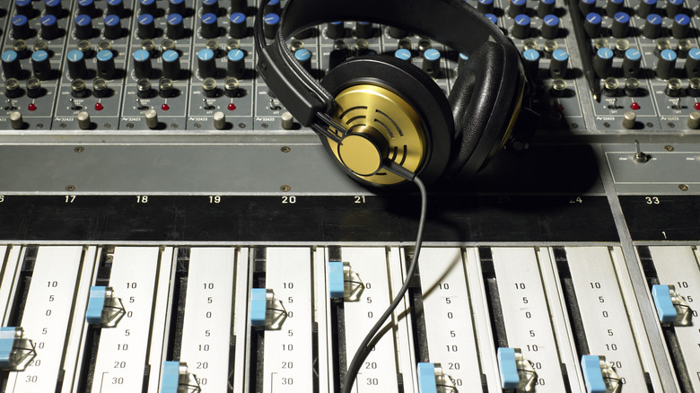 A professional audio mixing station