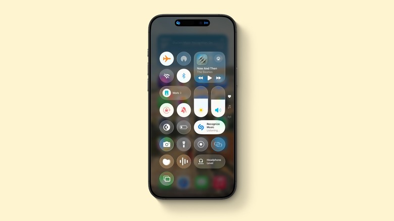 An iPhone displaying the Control Center in iOS 26.4