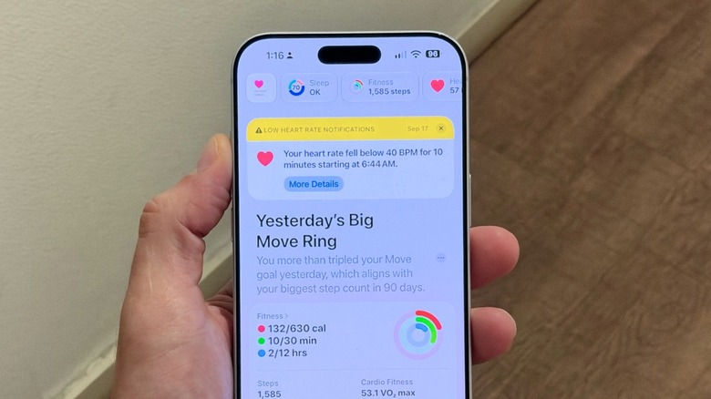 An iPhone displaying the new Health app in iOS 27.2