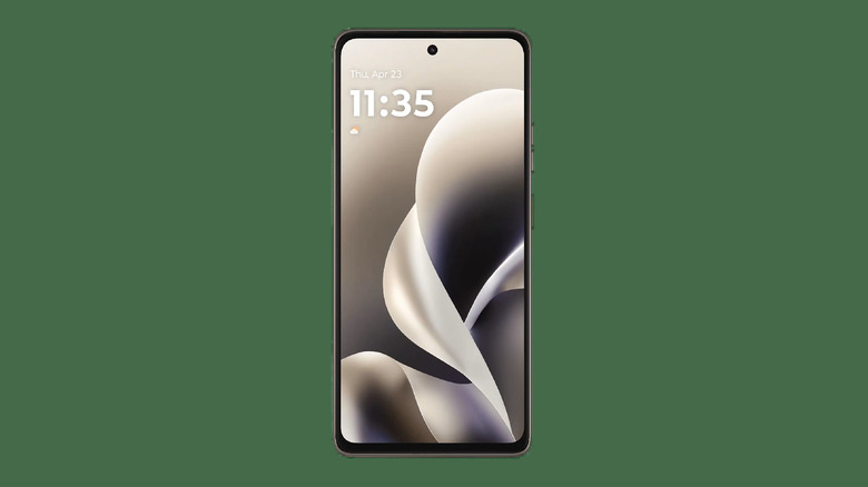 The Motorola Moto G Power on a green background