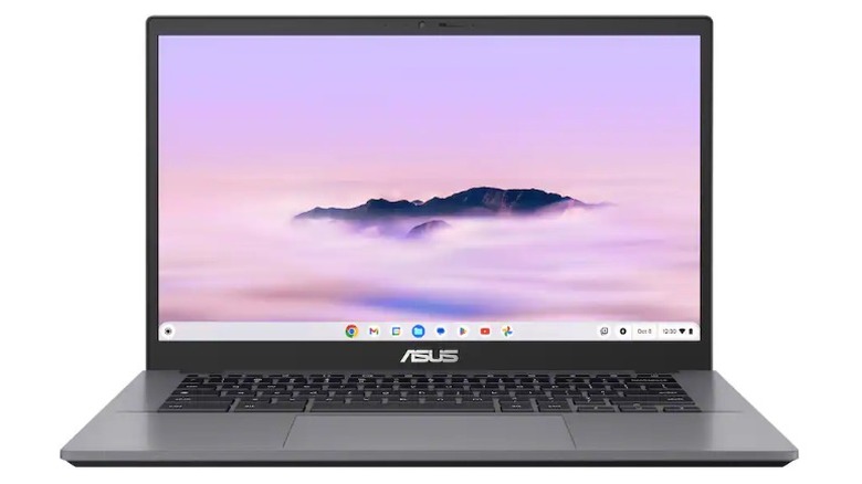 A product render of the ASUS Chromebook Plus CX34 laptop.