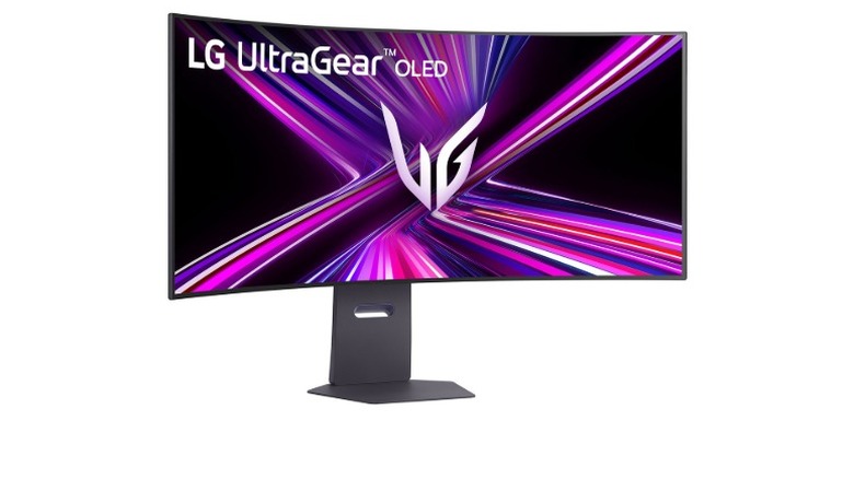 The LG Ultragear 45GX950A-B curved OLED gaming monitor.