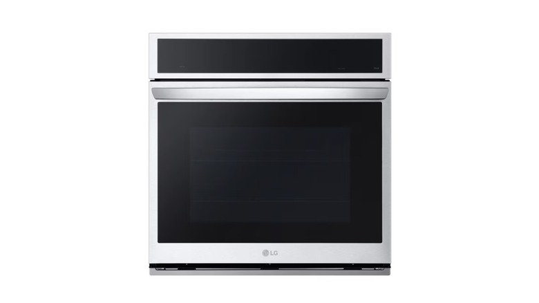The LG WSEP4727F electric wall oven on a white background.