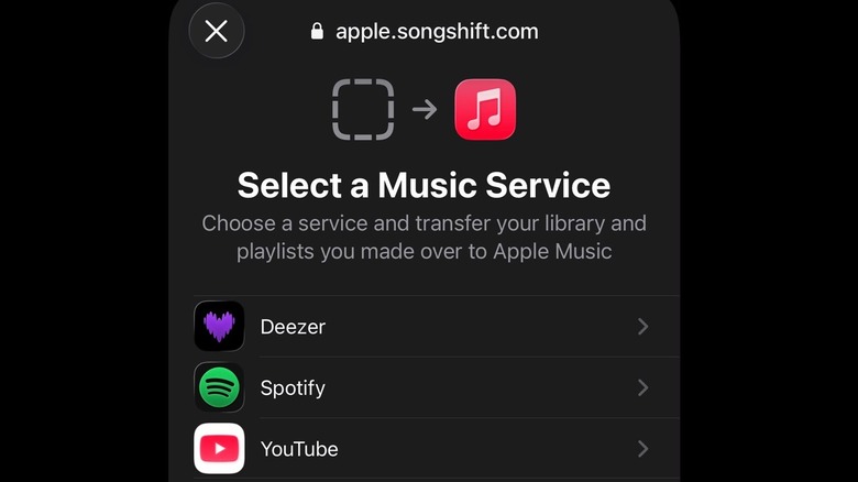 The SongShift app within Apple Music.