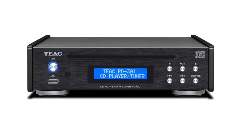 A TEAC CD player and FM radio on a white background.