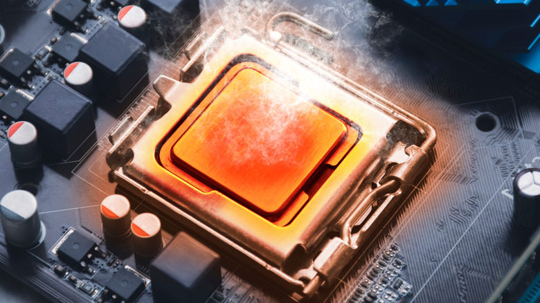 Illustration of an overheating computer processor