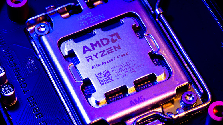 A CPU with the name and model visbile on the heat spreader.