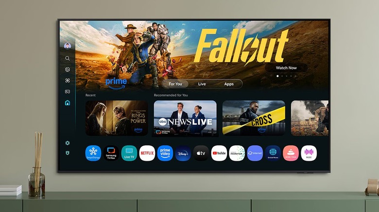 Samsung S90F mounted on a wall