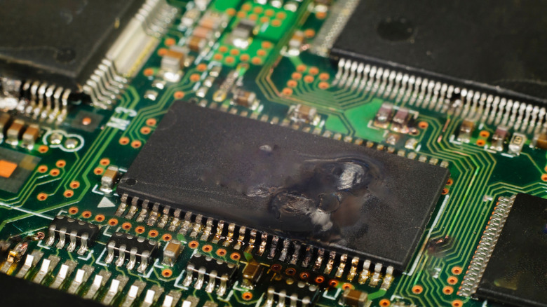 A short IC on a board