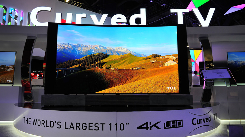A 110" curved TV being shown off at Las Vegas CES
