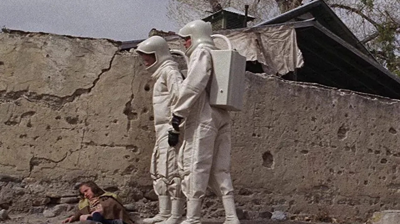 Scientists wearing Hazmat suits in "The Andromeda Strain."