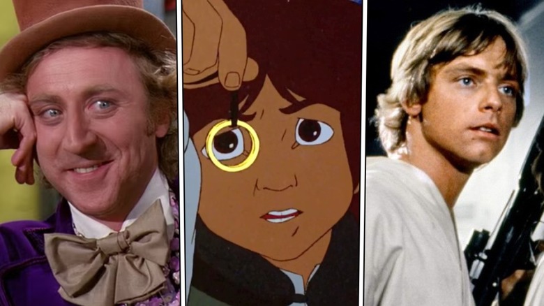 Willy Wonka, Frodo Baggins and Luke Skywalker side-by-side