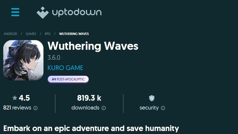Wuthering Waves ready to install from Uptodown.