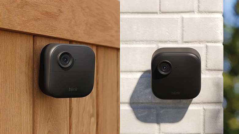 Two Blink cameras mounted outdoors.