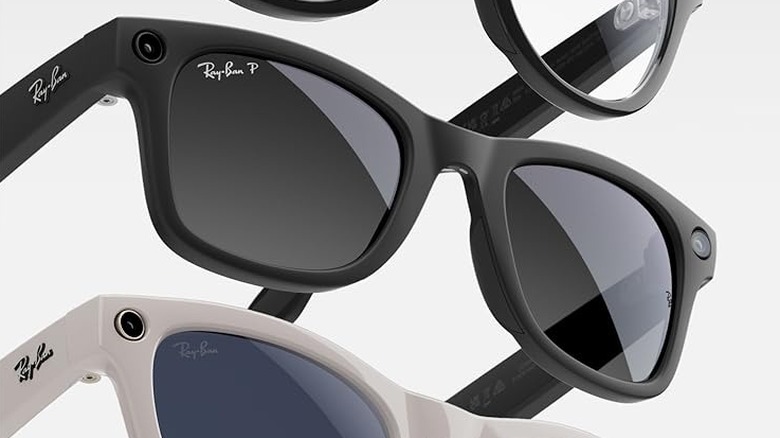 The Ray-Ban Meta (Gen 2) smart glasses in different colors and lens types.