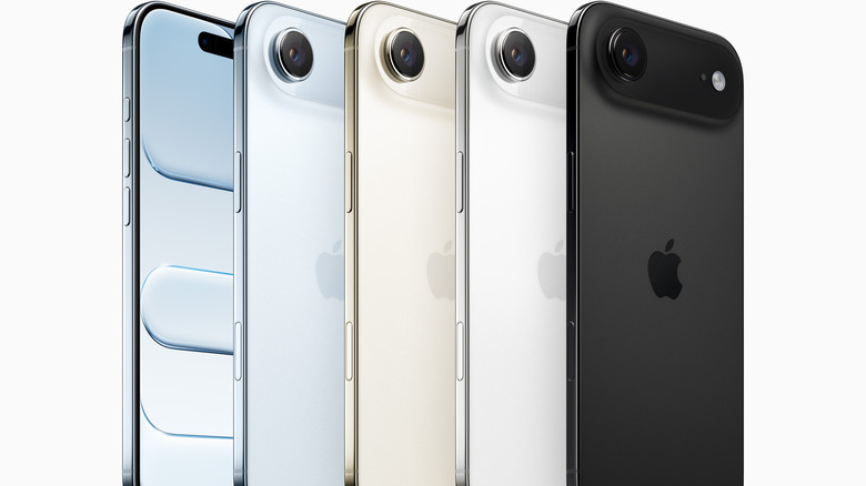 The image shows Apple iPhone Air's color lineup and ultra thin design
