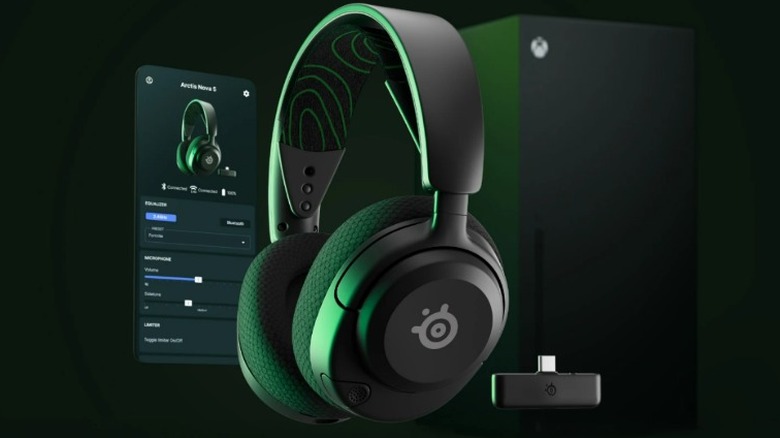 The SteelSeries Arctis Nova 5X Wireless gaming headset on a black background