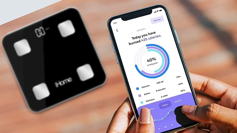 Smartphone showing different health metrics in an app.