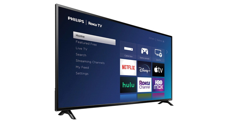 A Philips 6000 series smart TV on a white background.