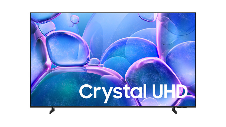 A Samsung Crystal UHD 4K TV on a white background.
