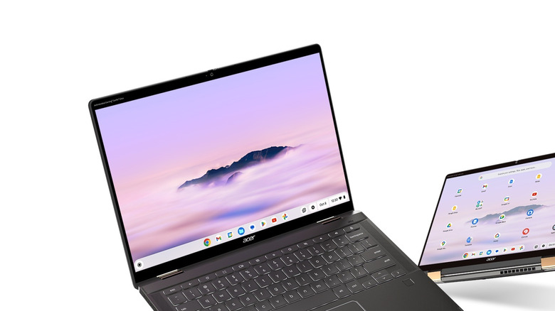 Acer Chromebook Plus Spin 714 in it's tablet and laptop mode