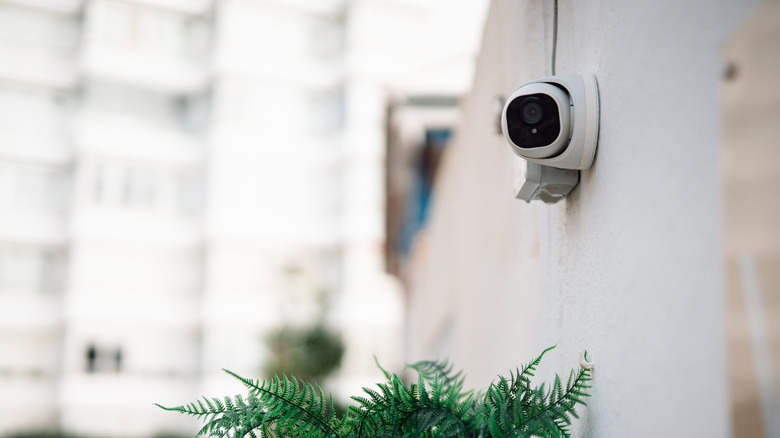 security camera monitoring surroundings