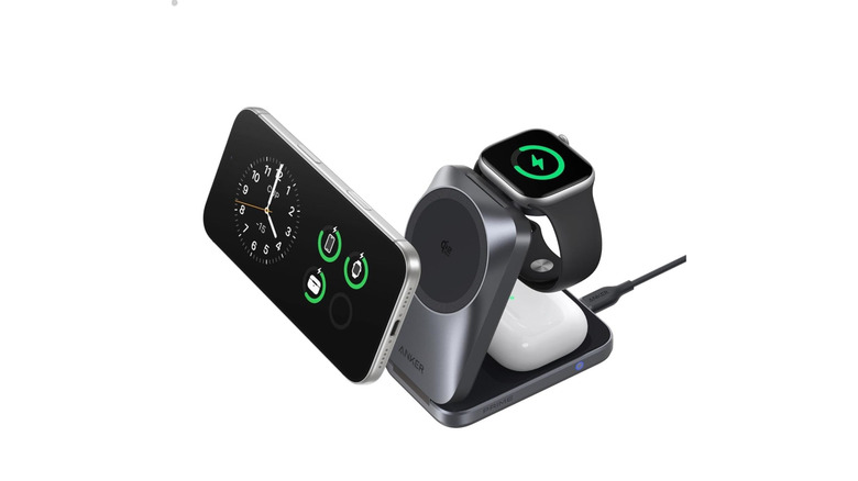The Anke Prime foldable MagSafe charger with multiple devices