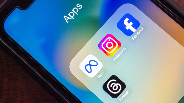 A group of meta apps including Facebook and Instagram