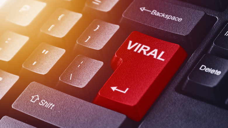 Enter key on keyboard replaced by red key marked viral