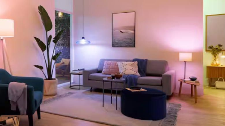 Philips smart LED bulb with pink glow