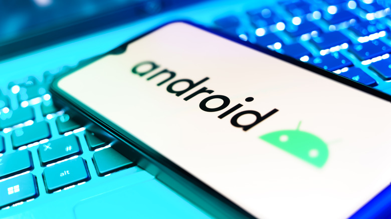 A smartphone showing the Android logo.