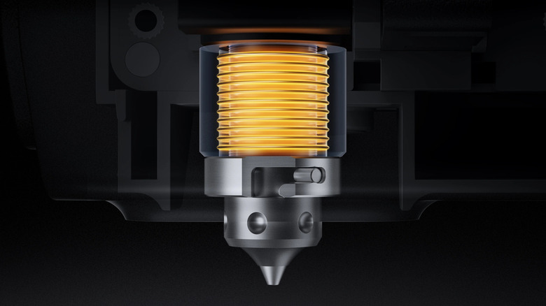 A rendering of a super high-temperature nozzle's inner workings in the AtomForm Palette 300