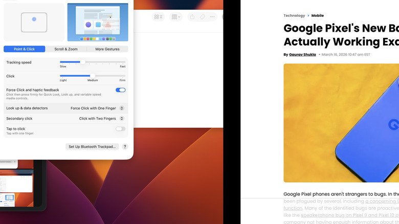 A virtual desktop mid-transition to the next desktop screen in macOS.