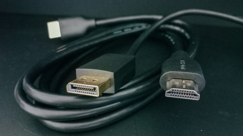 A bunch of display cables