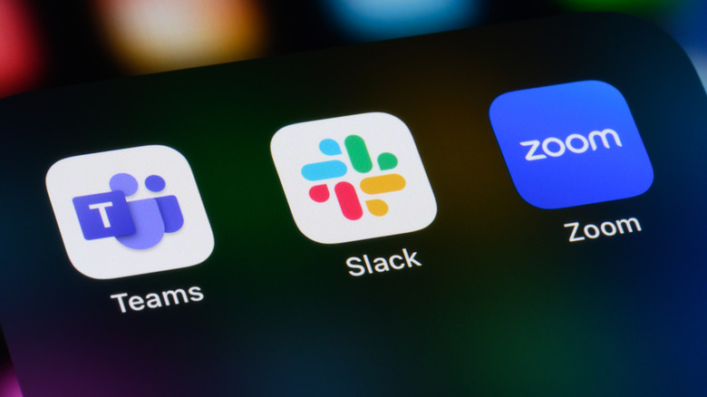 A few collaboration and screen sharing app icons on a device