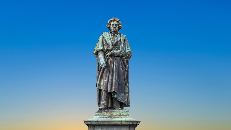 The Beethoven monument on the Munsterplatz in Bonn, Germany